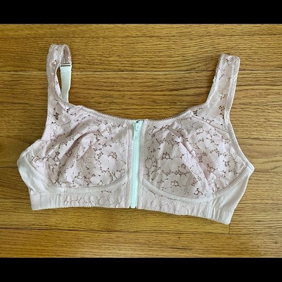 Stella McCartney Lace Bra Women’s Large Pink  Zip Post Operative-Mastectomy NWOT - Picture 1 of 6